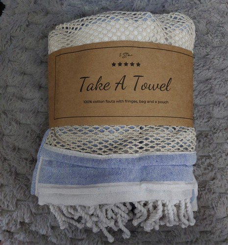 Take towel beach with - take,